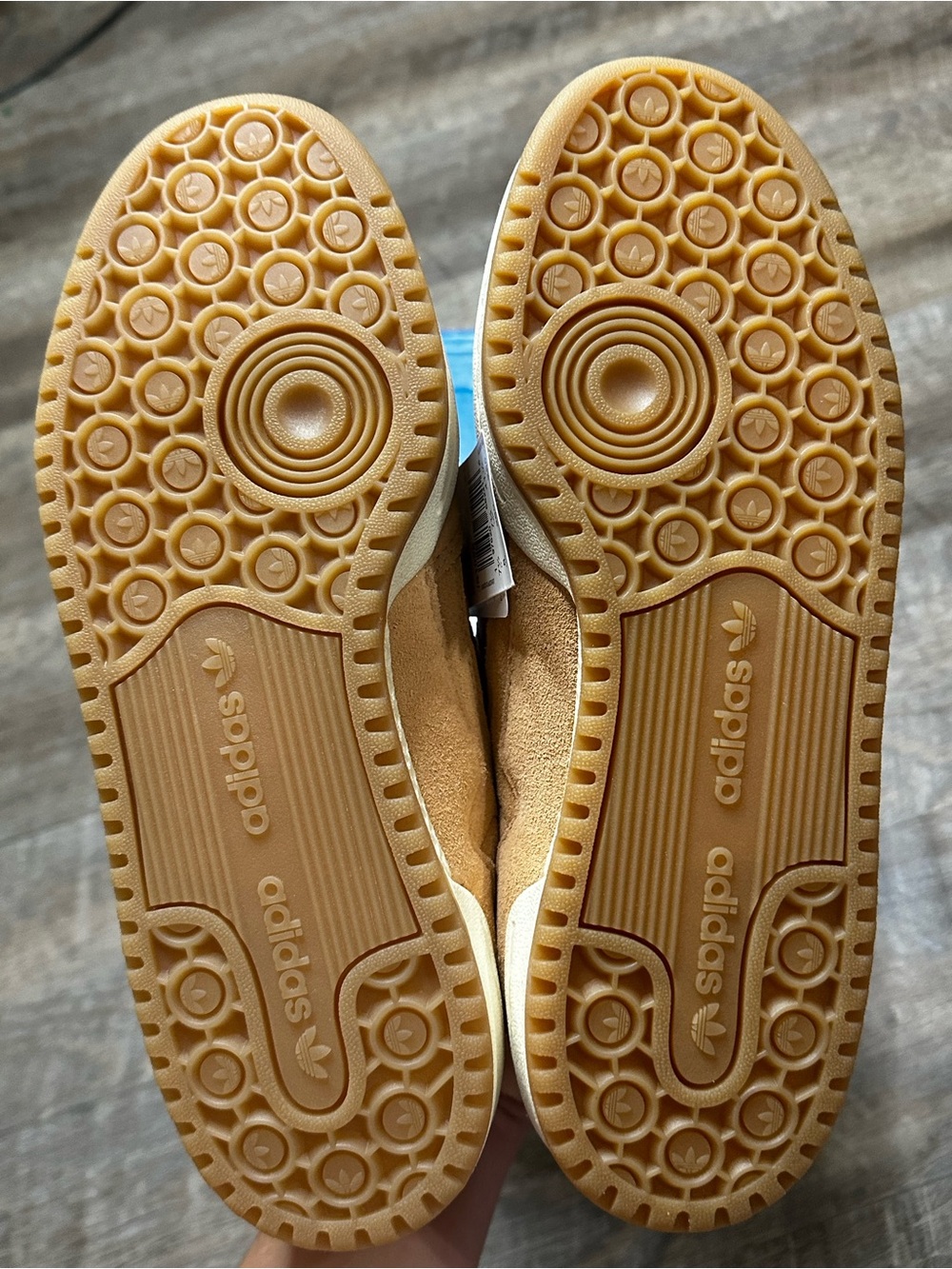 adidas Forum Low Tan Suede Sneakers with Red/Rust Stripes - Picture 4 of 4
